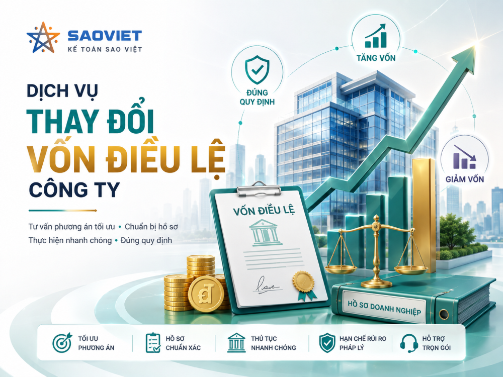 Dịch vụ thay đổi vốn điều lệ công ty
