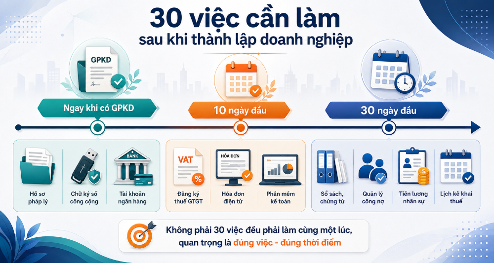 Doanh nghiệp mới thành lập cần làm gì trước?